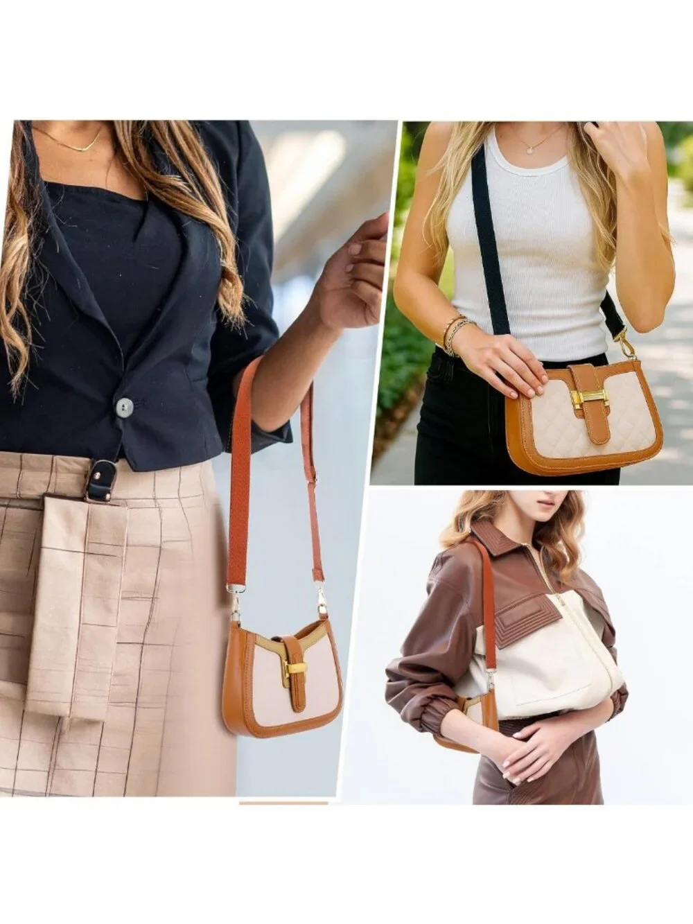 8 Pcs Adjustable Wide Crossbody Purse Straps Replacement - Thick Handbag Straps